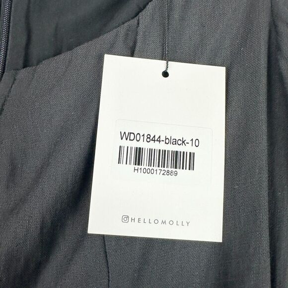 Hello Molly No Time For Love Dress Size 6 Black Mini Wrap Balloon Sleeve - Picture 11 of 12